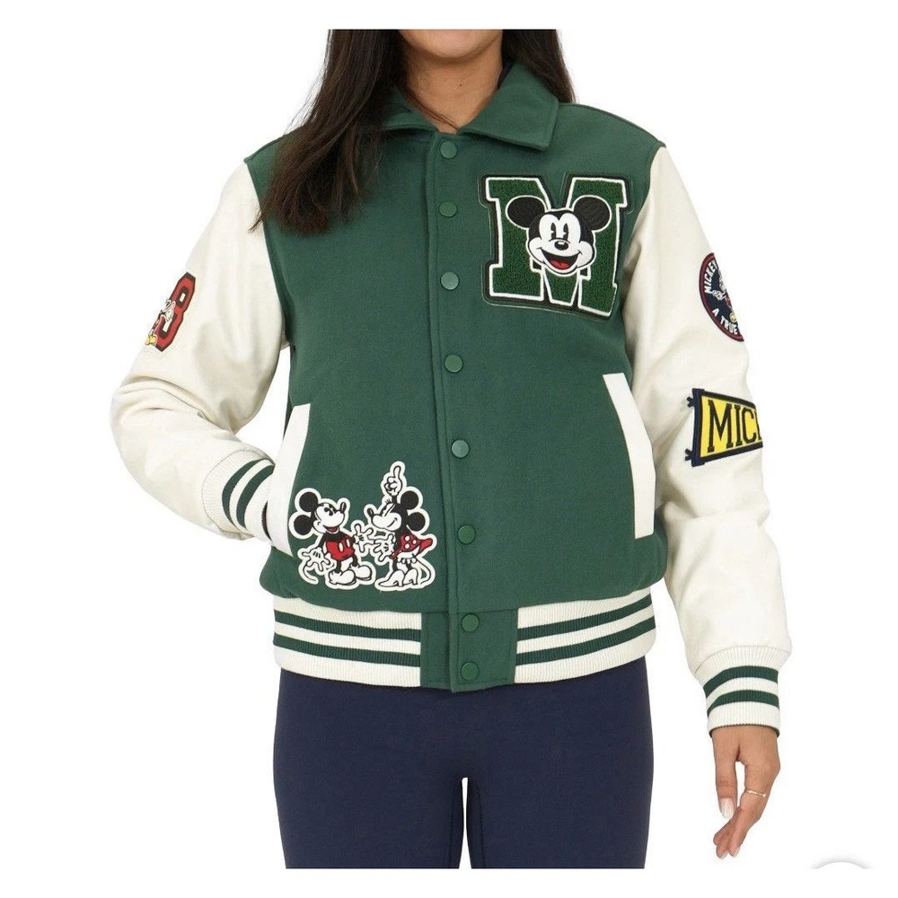 NWOT Disney Mickey and Friends Men's XL Women's XXL Varsity Letterman Jacket